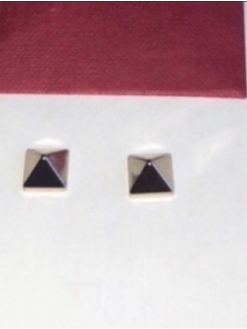 Valentino Garavani Black and Gold Pyramid Stud Earrings